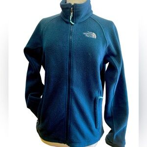 The North Face women’s navy fleece zip up in great condition size medium warm